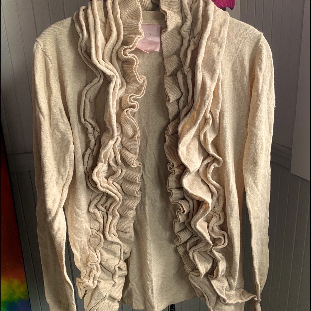 Romero and Juliet couture ruffled cardigan